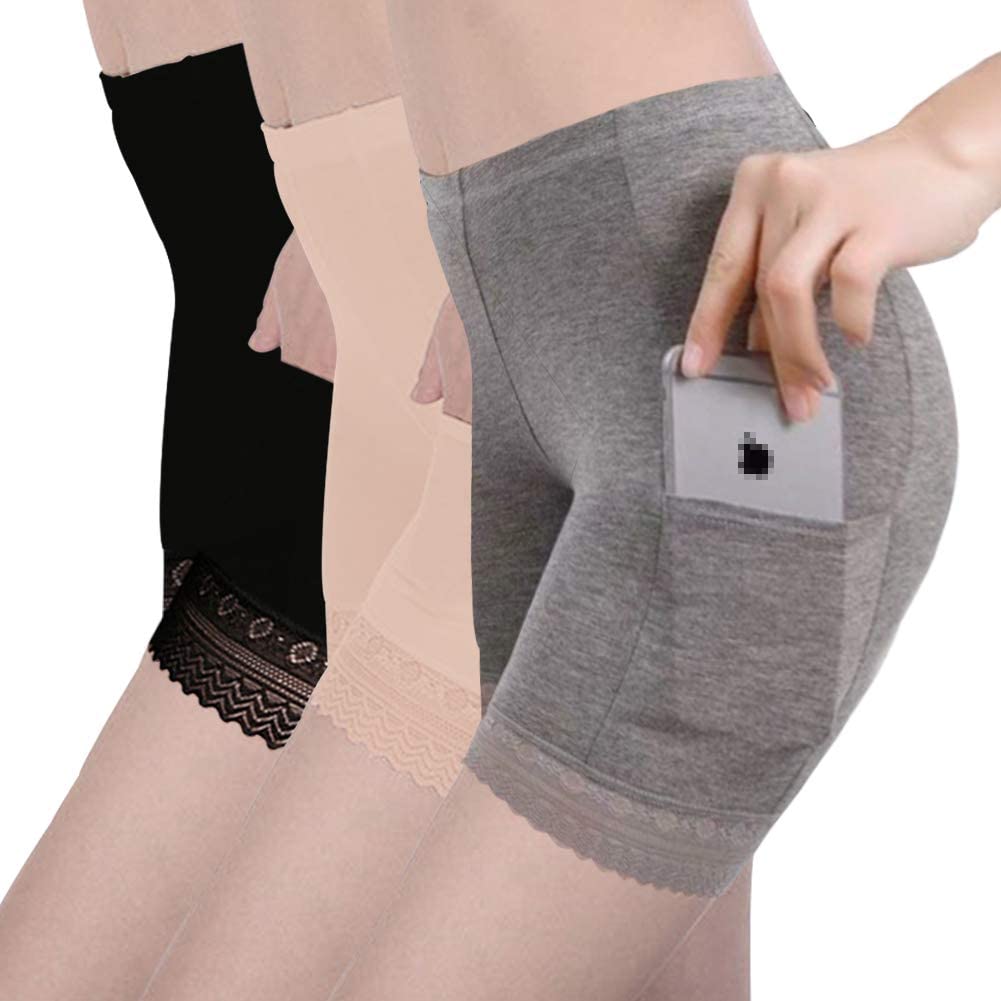 Price:$16.99 Women Lace Undershorts High-Waisted Boy Shorts Comfy Underwear with Pocket at Amazon Women’s Clothing store