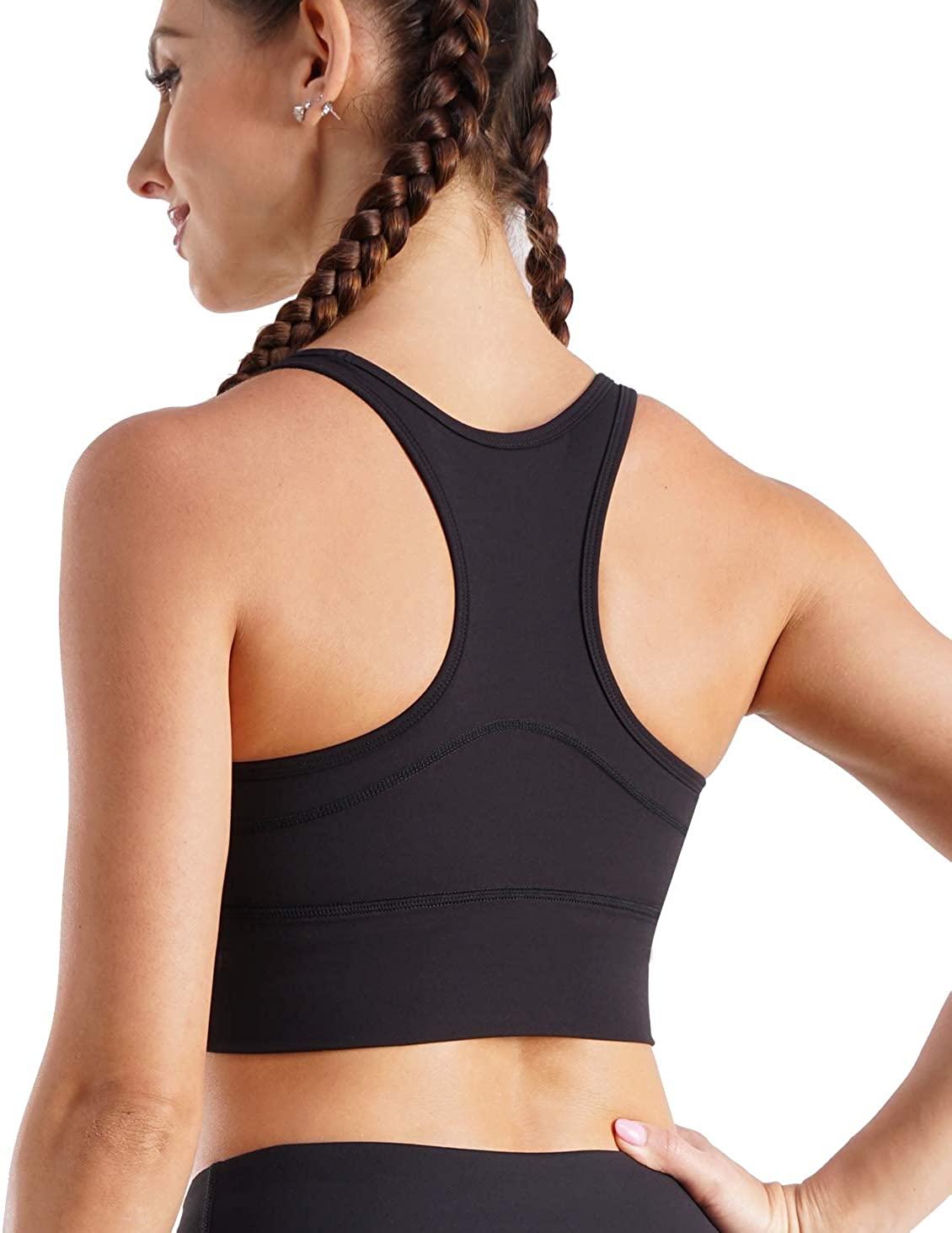 Price:$12.99 TrainingGirl High Impact Yoga Sports Bra for Women Wirefree Padded Racerback Workout Tank Tops Activewear Running Bra at Amazon Women’s Clothing store