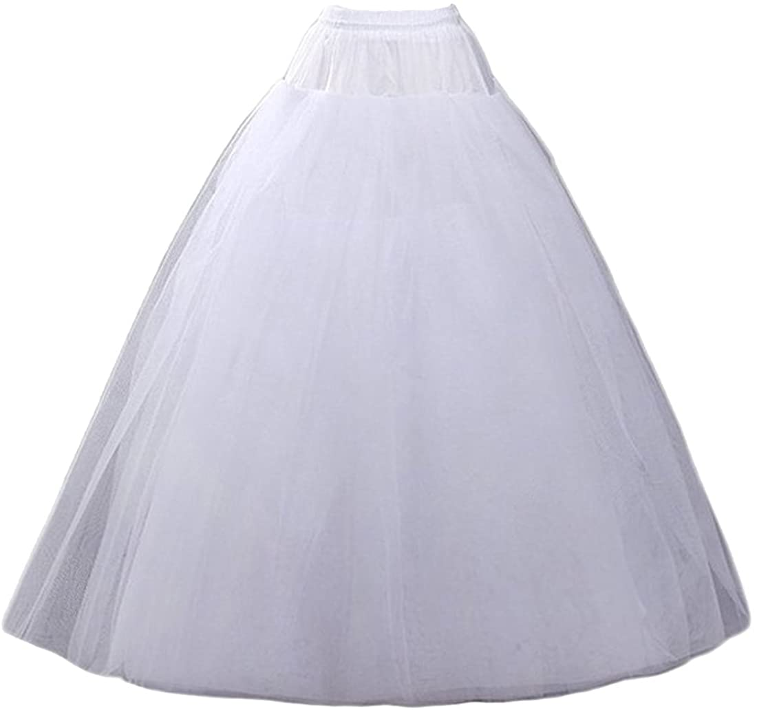 Price:$21.99 AWSALE Hoopless Petticoats Crinoline Slips Underskirt Floor Length for Bridal Gown.WPT109 White at Amazon Women’s Clothing store