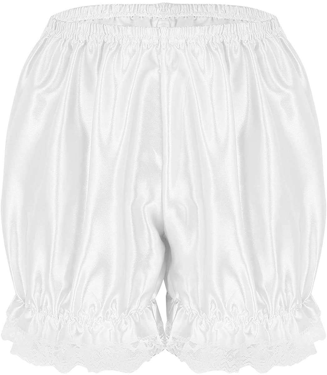 Price:$9.49 Alvivi Women's Girls Sweet Lace Hem Pumpkin Bloomers Maid Victorian Ruffles Shorts Pants (White) at Amazon Women’s Clothing store
