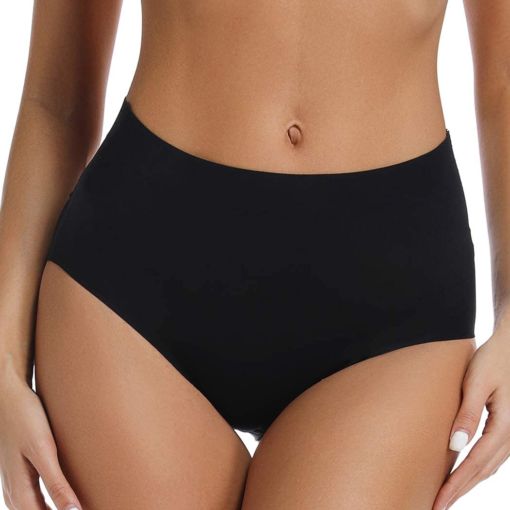 Price:$17.99 Seamless Panties High Waisted Nylon Spandex Hipster Panties for Women No Show Underwear 2 Pack(Black, XL) at Amazon Women’s Clothing store
