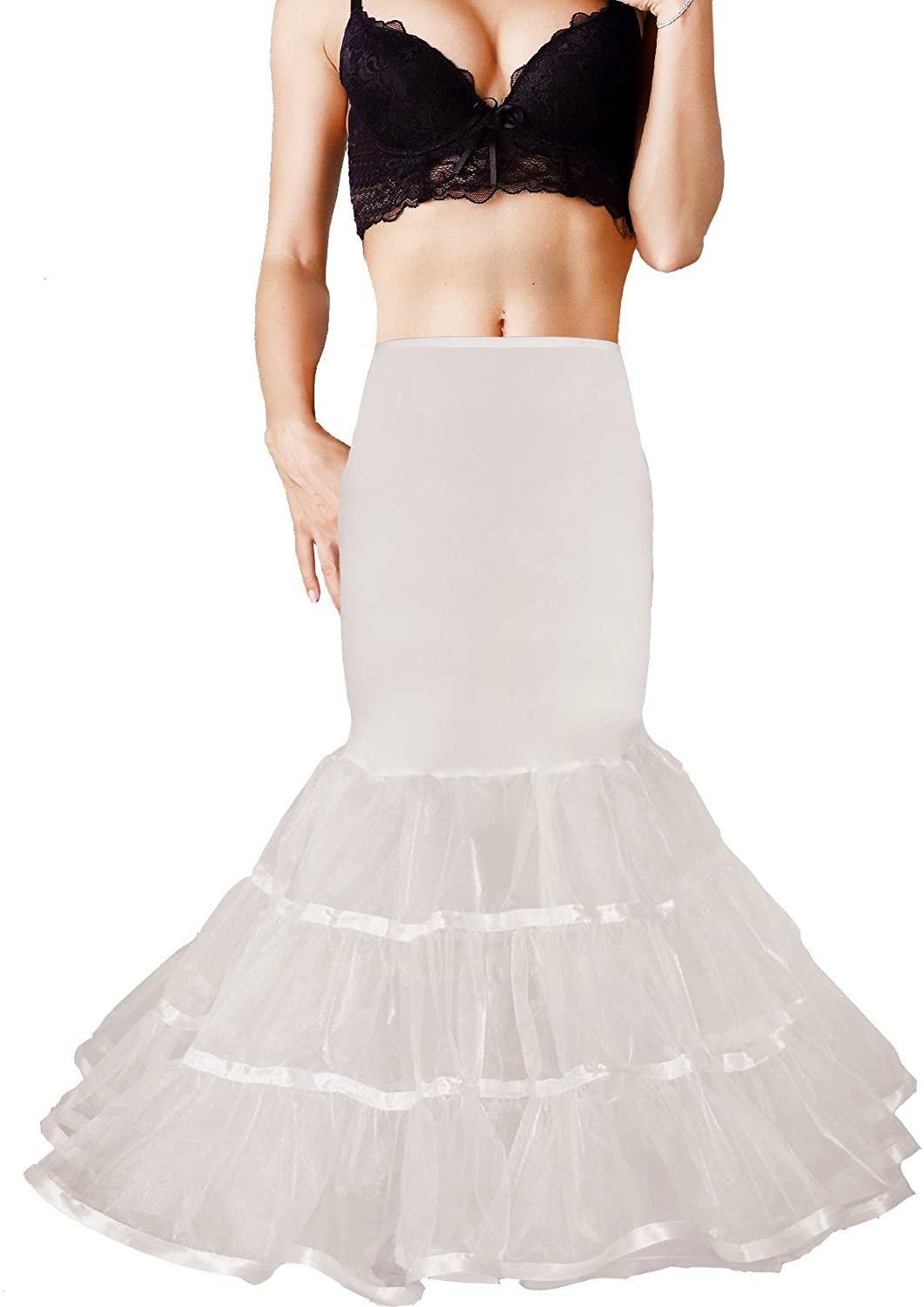 Price:$16.99 Shimaly Women Mermaid Petticoat Fishtail Underskirt Trumpet Crinoline for Mermaid Wedding Dress at Amazon Women’s Clothing store