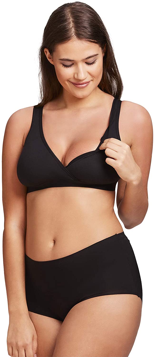 Price:$8.05 La Leche League International Women's V-Neck Nursing Bra Wireless Pullover Bra at Amazon Women’s Clothing store