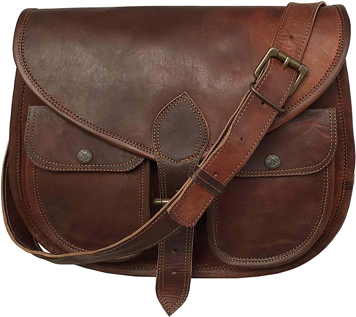 Price:$38.99    13 Inch Leather Purse Women Shoulder Bag Crossbody Satchel Ladies Tote Travel Purse Genuine Leather Ipad Bag (dark)  Clothing