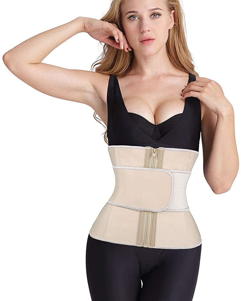 Price:$22.89 Atbuty Women’s Waist Trainer Corsets Latex Waist Cincher Underbust High Compression Loss Weight Zipper Body Shaper at Amazon Women’s Clothing store