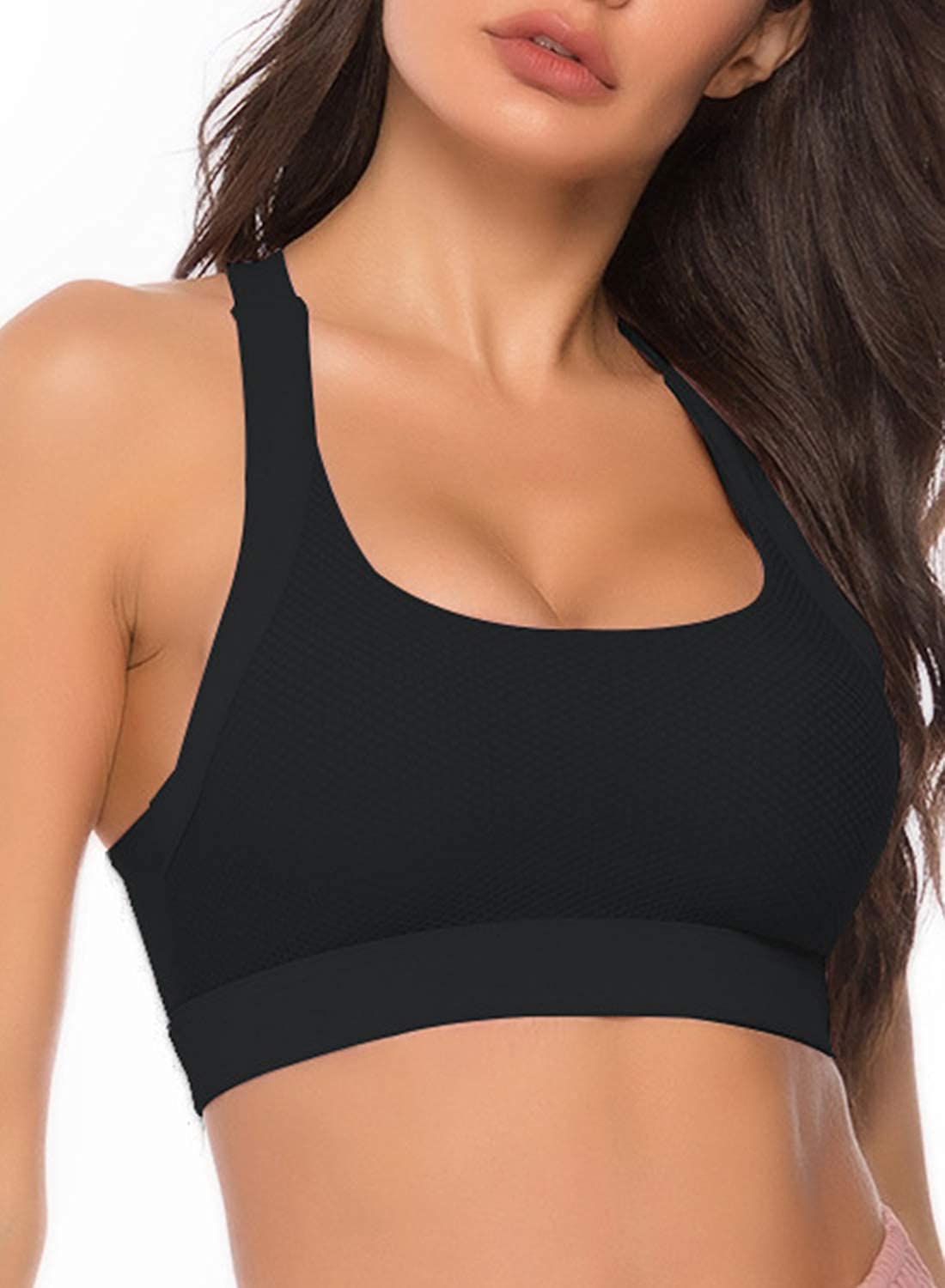 Price:$18.99 Sports Bras for Women, High Impact Racerback Top Gym Fitness Excercise Workout Activewear Yoga Running Bra at Amazon Women’s Clothing store