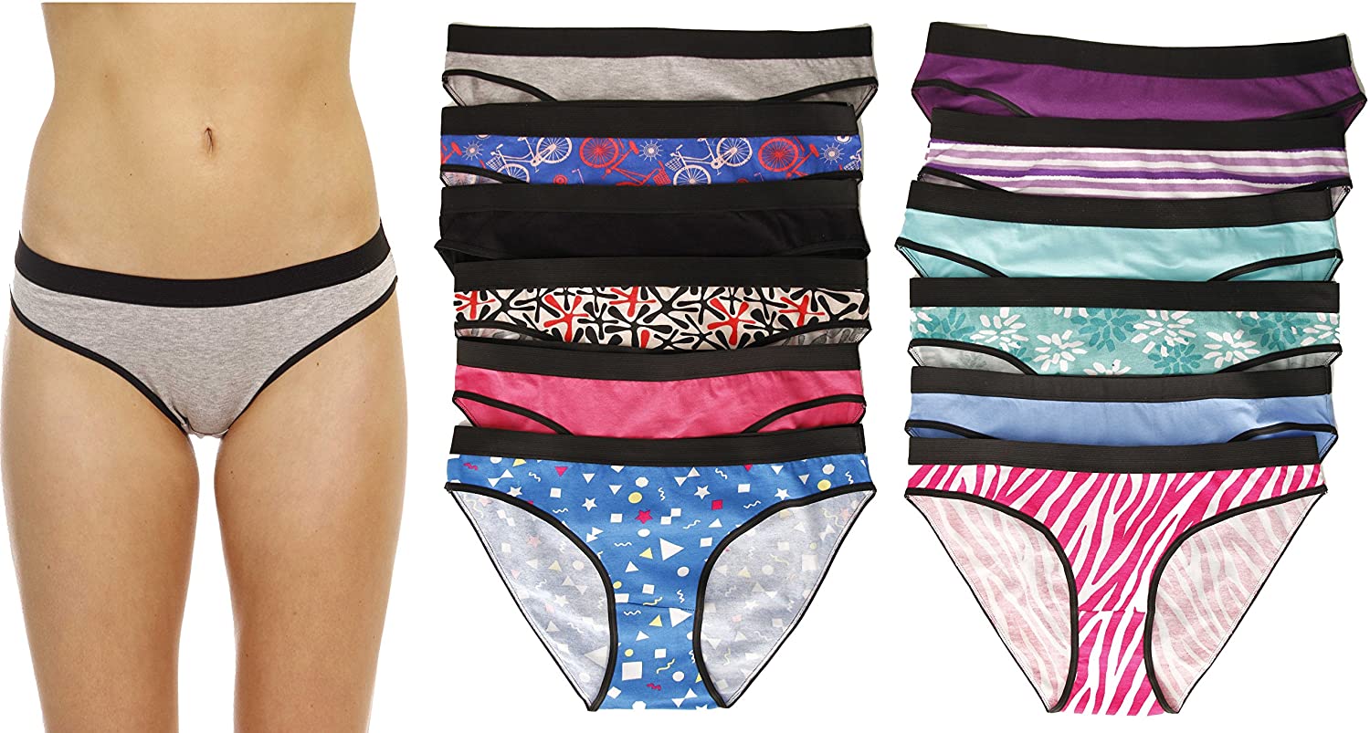Price:$14.99 Just Intimates Cotton Panties Bikini Underwear (Pack of 12) at Amazon Women’s Clothing store
