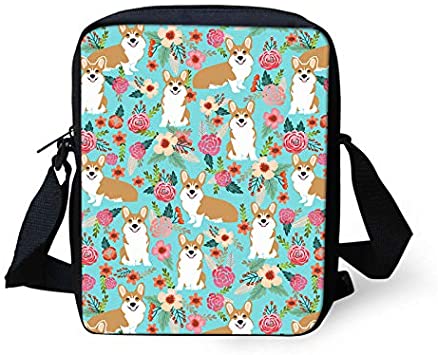 Price:$9.99   | LedBack Fashion Messenger Bag for Women Flower Dogs Dachshund Handbag Girls Purse Shoulder Bag | Messenger Bags