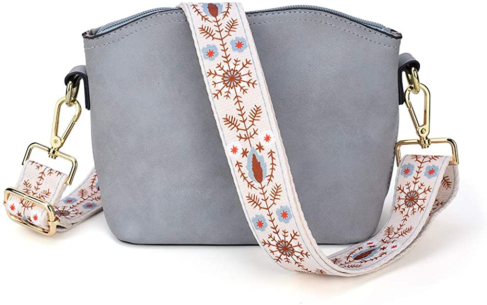 Price:$14.99 Bag/Purse Strap Replacement Crossbody Shoulder For Women Adjustable Jacquard Woven Guitar Strap Style(Flora in White)  Handbags   