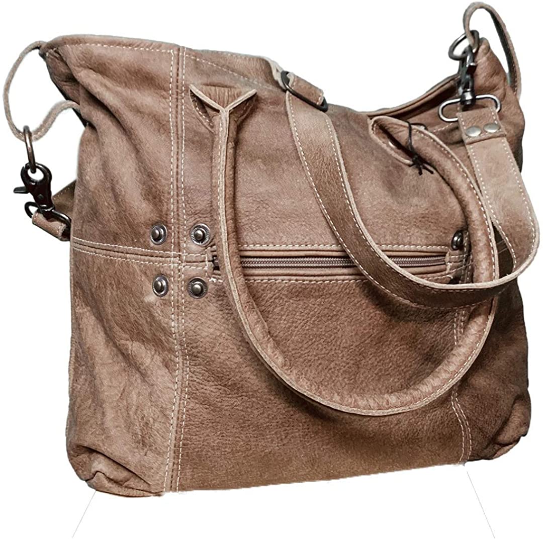 Price:$86.00    Myra Bags Button & Stitches Genuine Leather Shoulder Bag S-0727  Clothing