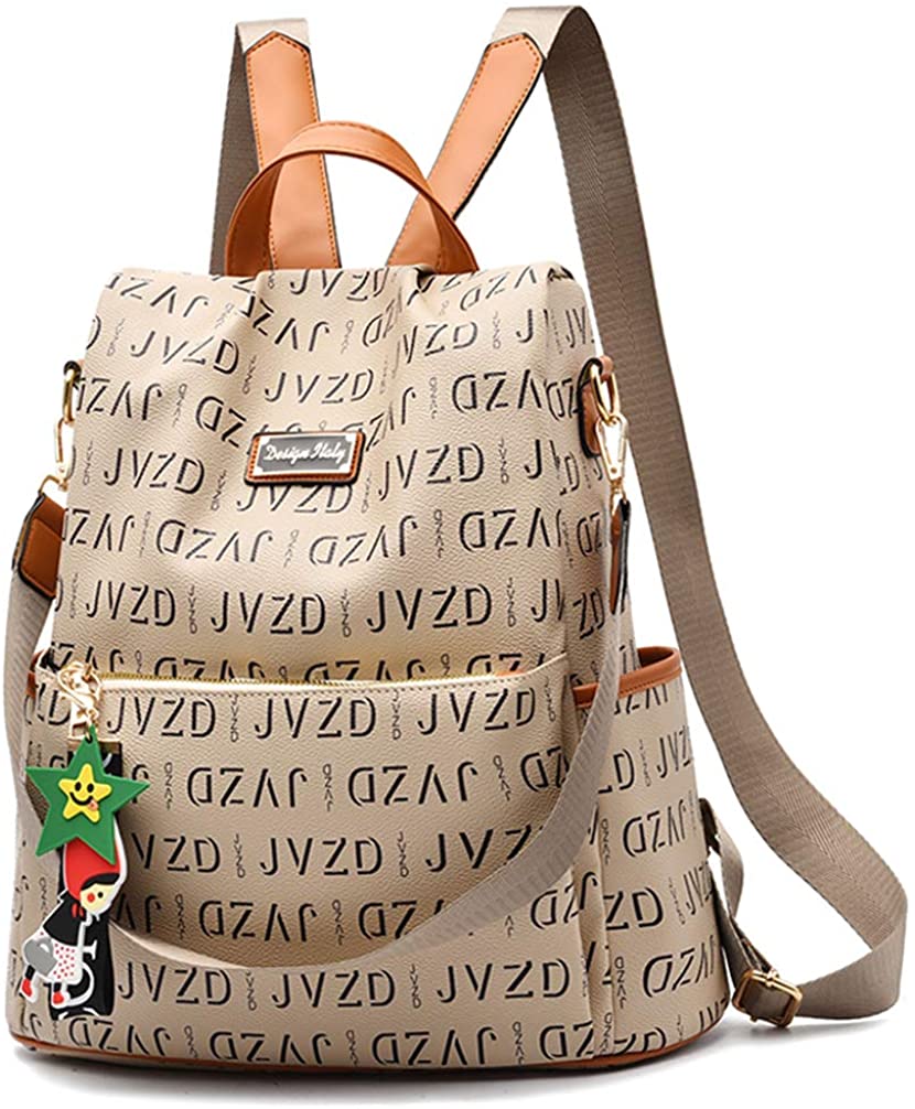 Price:$16.99    Women Backpack Purse Waterproof Nylon Anti-theft Rucksack Casual Lightweight Shoulder Bag (3-Beige brown)  Clothing