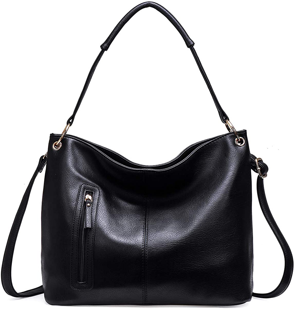 Price:$39.99    JOSEKO Leather Purses and Handbags for Women, Satchel Tote Shoulder Bag Hobo Large Crossbody Bags Black  Clothing