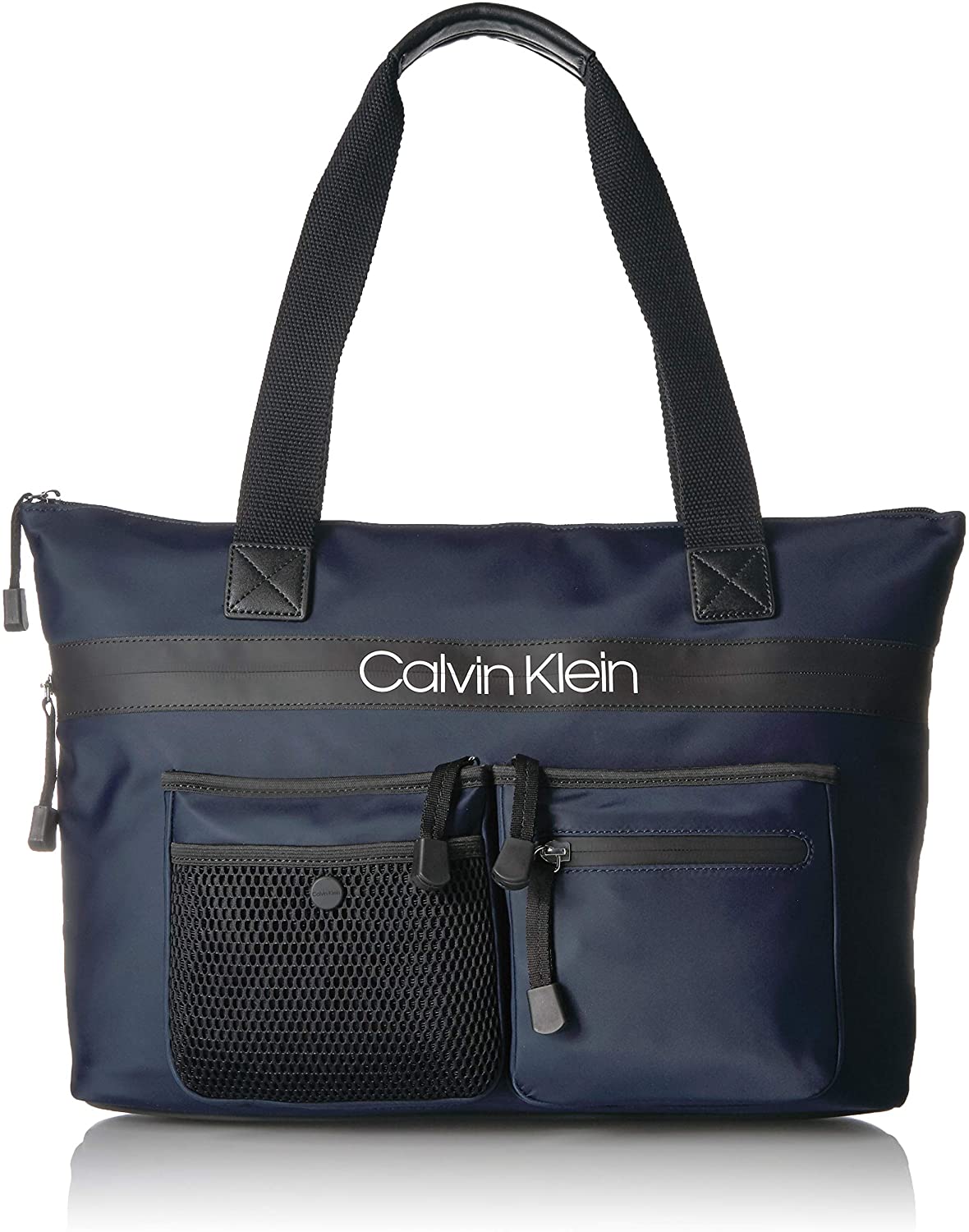 Price:$112.26    Calvin Klein Tabbie Nylon Multi-Pocket Organizational Tote, Navy, One Size  Clothing