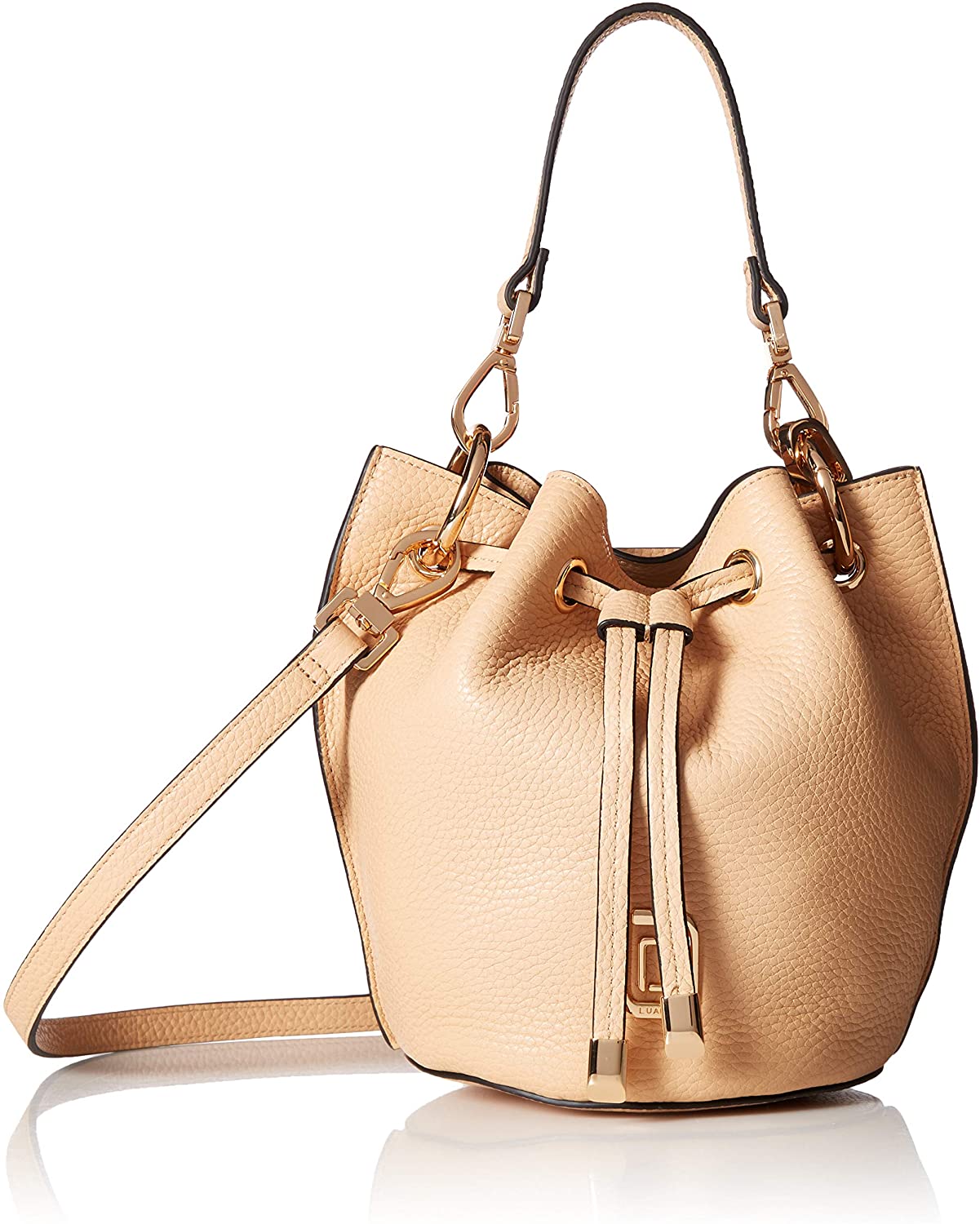 Price:$162.50 LUANA ITALY Women's Carla Micro Bucket, Biscotti  Handbags   