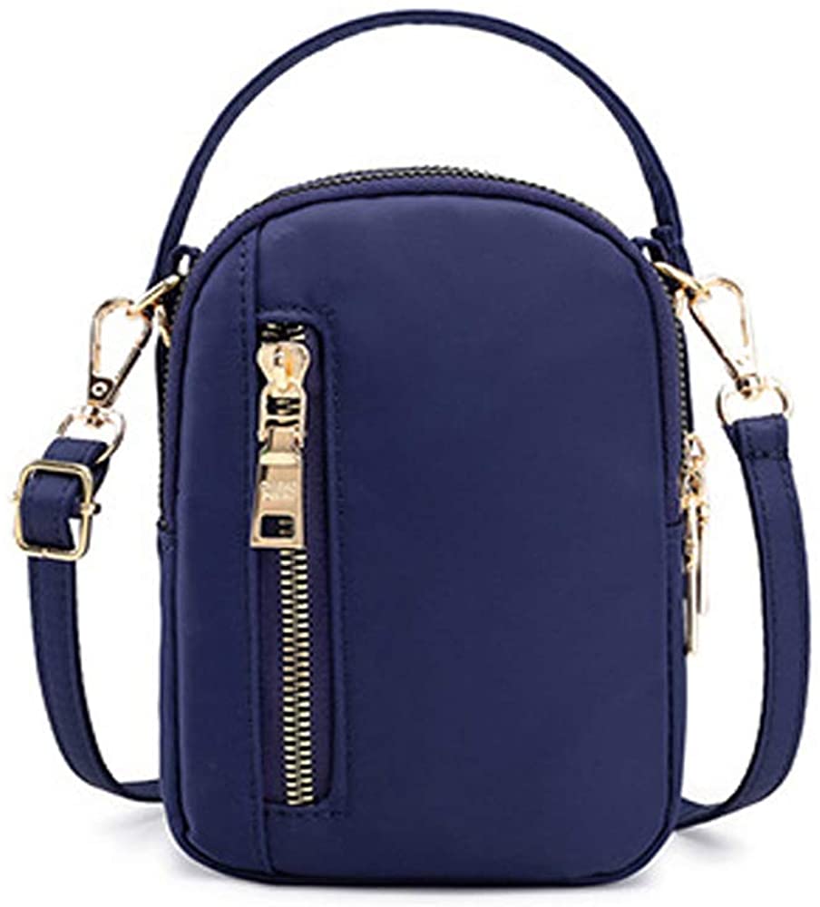 Price:$12.99 3 Layers Small Crossbody Bag Cell Phone Purse Mini Shoulder Bag Zipper Handbag for Girls Women (blue)  Handbags   