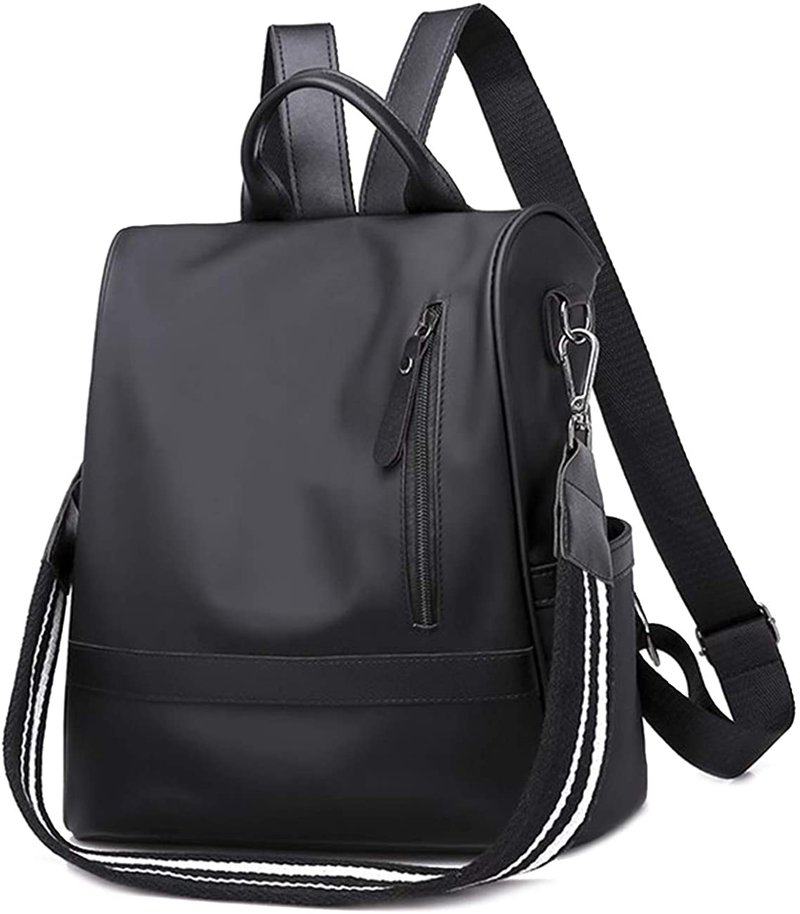 Price:$19.89    Backpack Purse for Women, VASCHY Nylon Anti Theft Backpack Water Resistant Shoulder Bag with Removable Short Shoulder Strap Black  Clothing