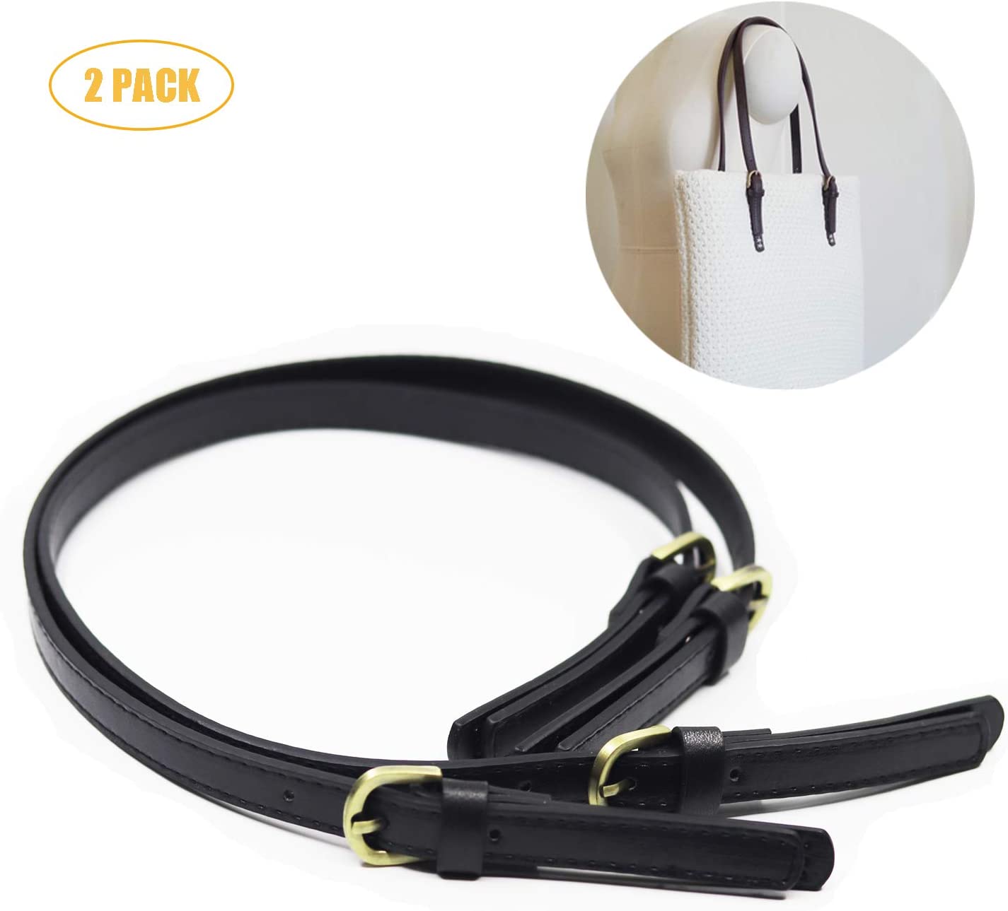 Price:$9.99    Focushop 2 Pcs PU Leather Purse Straps 0.6 Inch Wide Adjustable Purse Strap Replacement for Handbags, Shoulder Bags, Women Small Backpack Purses (Black)  Clothing