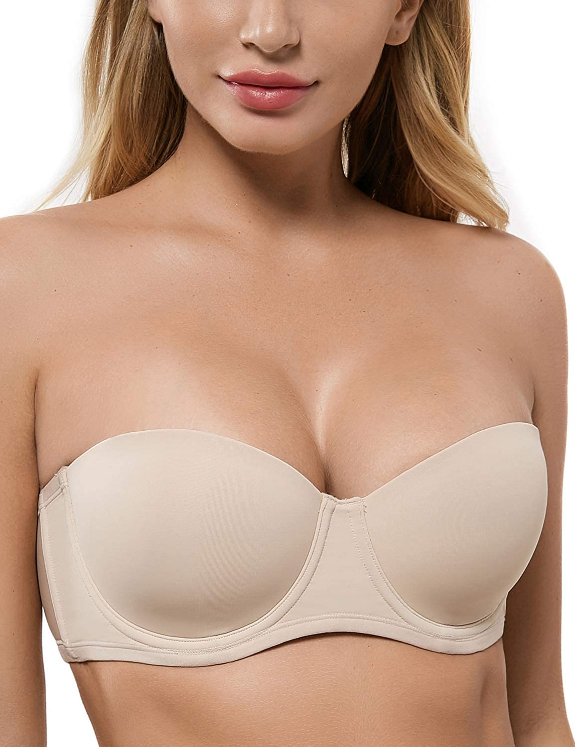 Price:$22.99 MELENECA Women's Strapless Bra for Large Bust Plus Size Beauty with Underwire Low Back at Amazon Women’s Clothing store