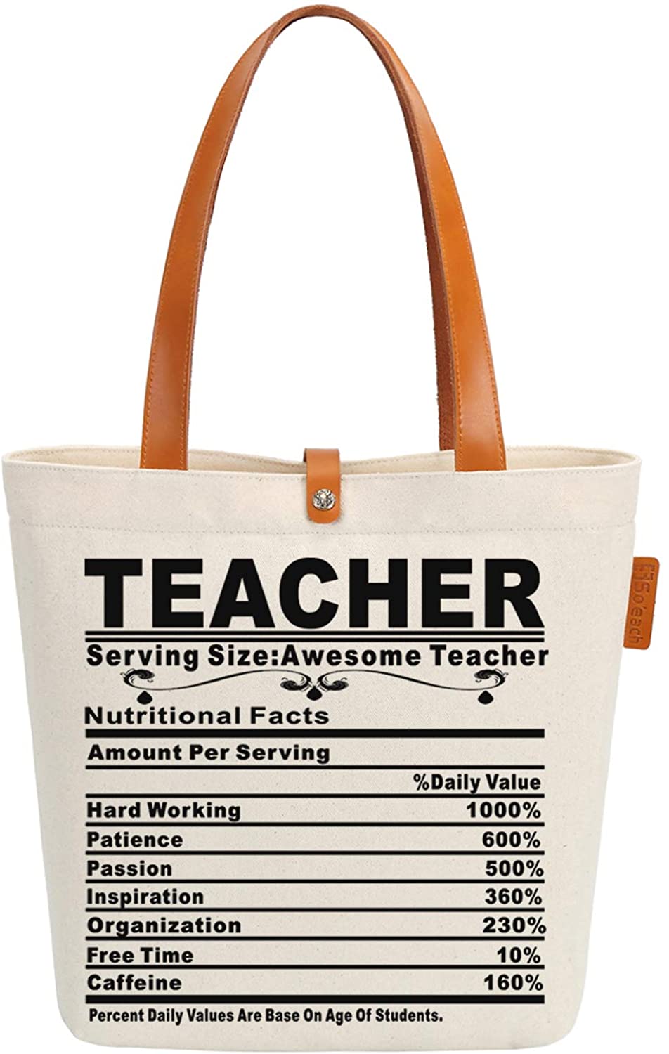 Price:$18.96    So'each Canvas & Beach Tote Bag Awesome Teacher Gift Graphic Handbag Shoulder Bag  Clothing