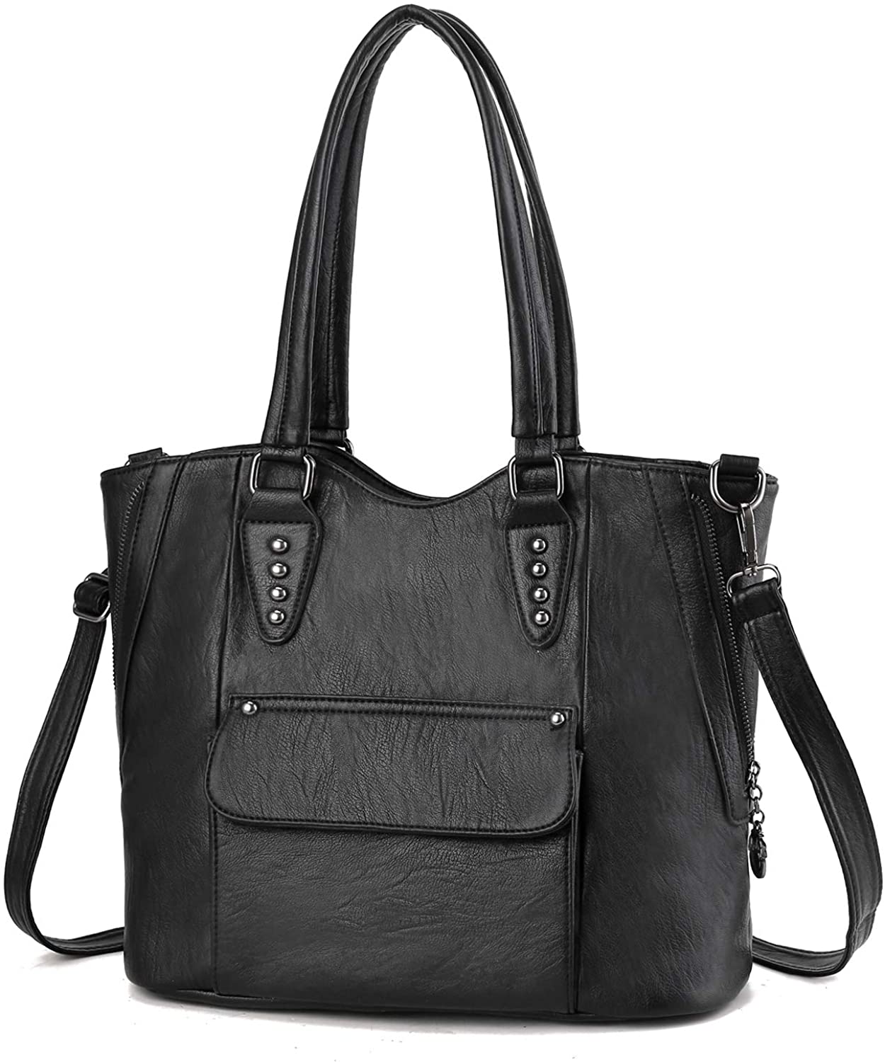Price:$19.99    Women Handbags Designer Shoulder Tote Purses Casual Hobo Crossbody Bag PU Leather Satchel Top Handle Purses (Black)  Clothing