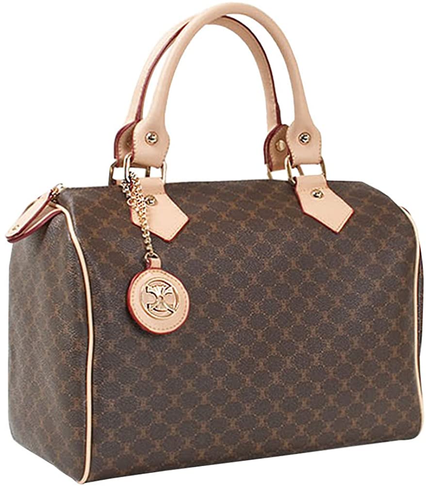 Price:$99.90 Leather Accents Classic Boston Bag (beige)  Handbags   