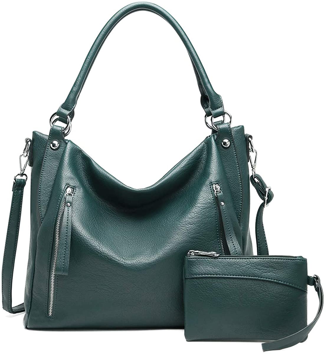 Price:$39.99    Women Handbags Shoulder Bags PU Leather Satchel Tote Bag Mutipocket Purse (K.EYRE#KL7219#U8388#780-D.GREEN)  Clothing
