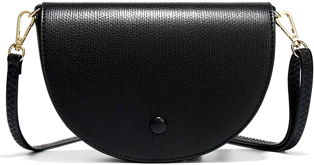 Price:$15.99 Lightweight Crossbody Bags for Women Purses Small Saddle Shoulder Bag Stylish Handbags (Black)  Handbags   