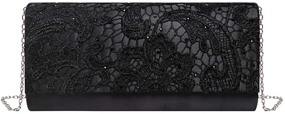 Price:$7.59 Nico Louise women’s Floral Lace Evening Bag wedding Purse Shoulder Clutch Bag  Handbags   