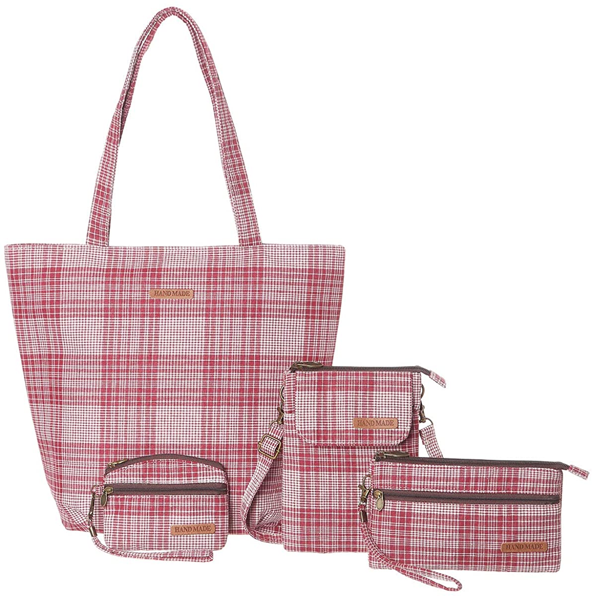 Price:$26.99    AOCINA Concealed Carry Purses and Handbags 4PCS Canvas Tote Bag Shoulder Satchel Bags for Women(Red)  Clothing