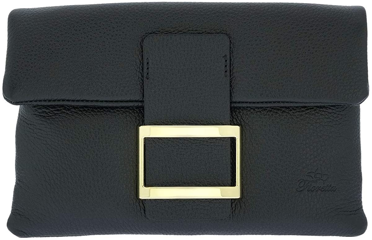 Price:$89.95 Fioretta Italian Genuine Leather Wristlet Crossbody Shoulder Bag Clutch Handbag For Women  Handbags   