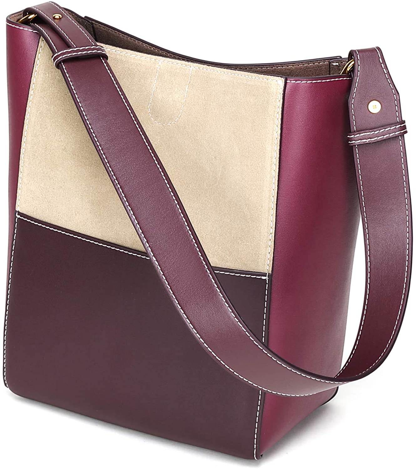 Price:$48.99    BISON DENIM Leather Hobo Crossbody Bags for Women Purses and Handbags Shoulder Bag Bucket Bag Tote Bag  Clothing
