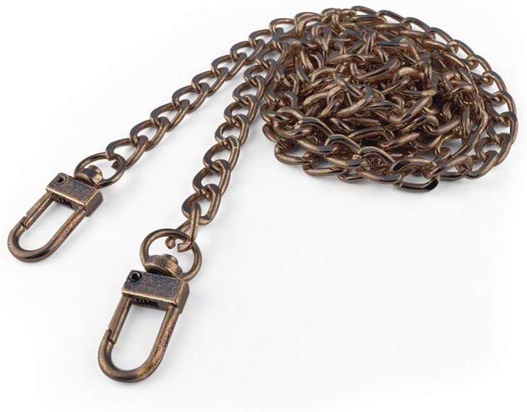 Price:$8.49    WIRESTER 47 inch Metal Chain Handbags Replacement Strap for Clutch Wallet Satchel Shoulder Crossbody Bag - Antique Brass  Clothing