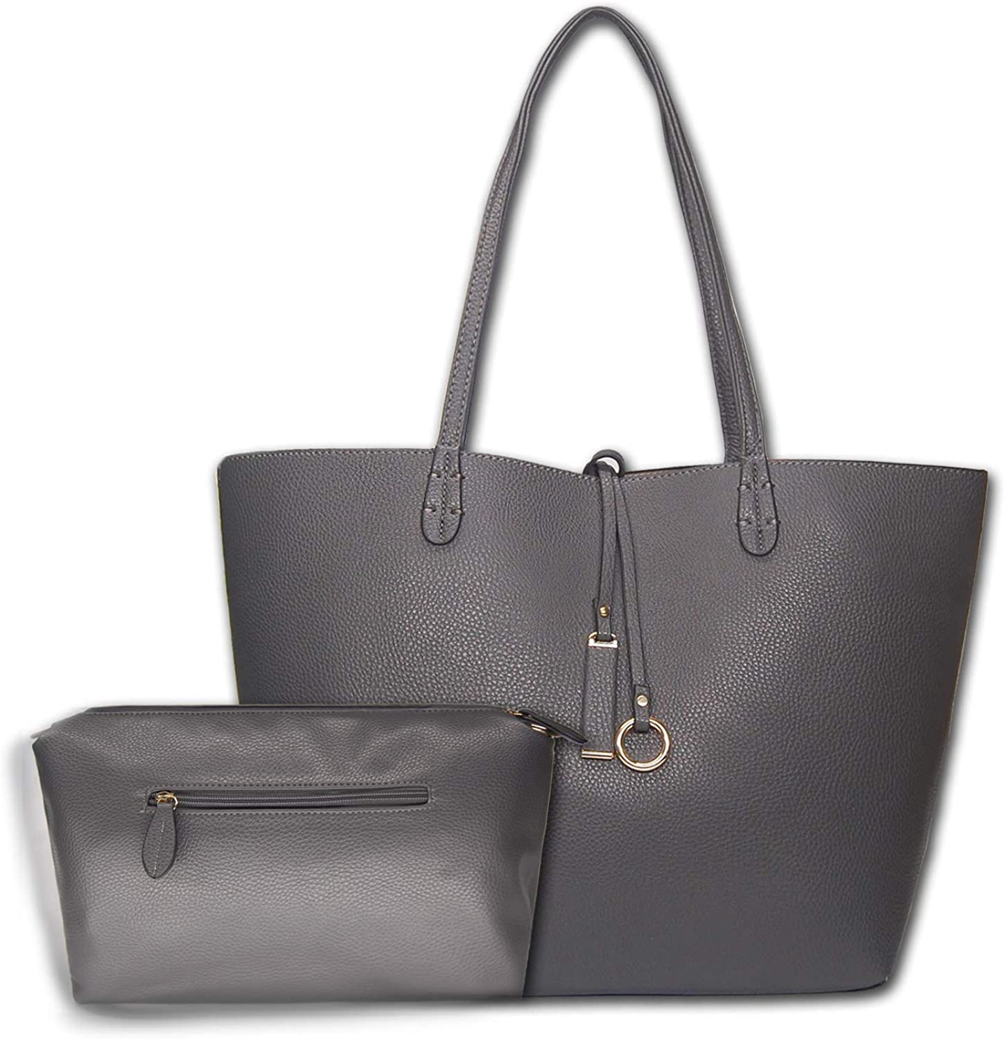 Price:$34.99    Mentor Tote Bag 9012-1 Designer Soft Leather Tote Bags for Women 2 in 1 Tote Shoulder Bags Top Handle Satchels Handbags (Grey)  Clothing