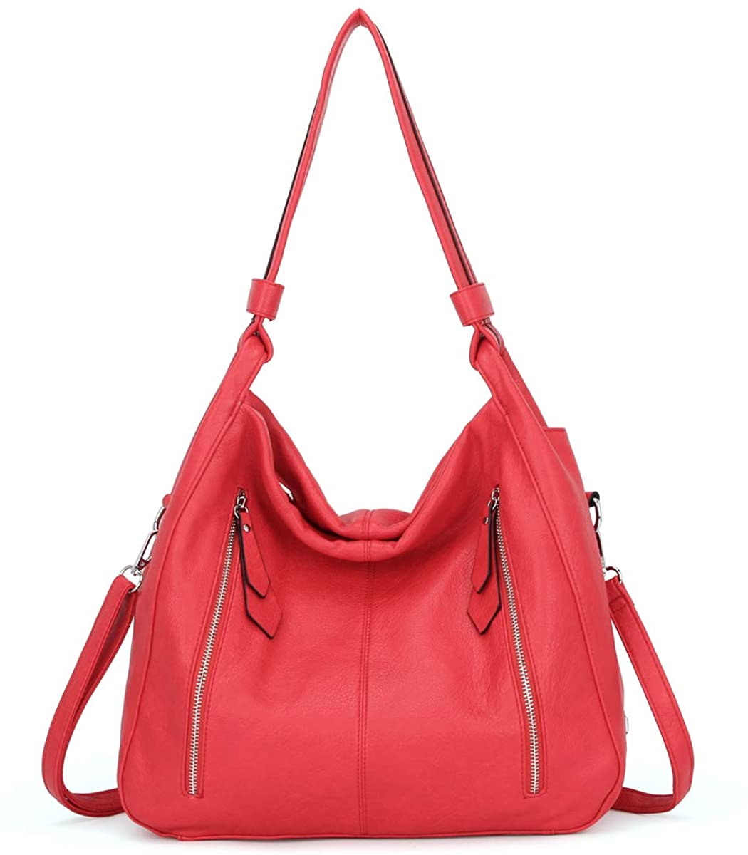 Price:$39.99    Women Handbags Shoulder Bags PU Leather Satchel Tote Bag Mutipocket Purse (K.EYRE#KL7215#U8388#275-RED)  Clothing
