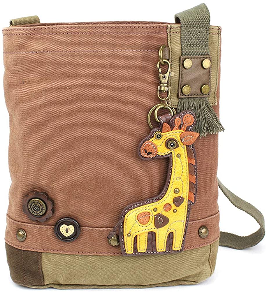 Price:$45.50 Chala Patch Cross-Body Women Handbag, Canvas Messenger Bag - Mauve (Giraffe)  Handbags   