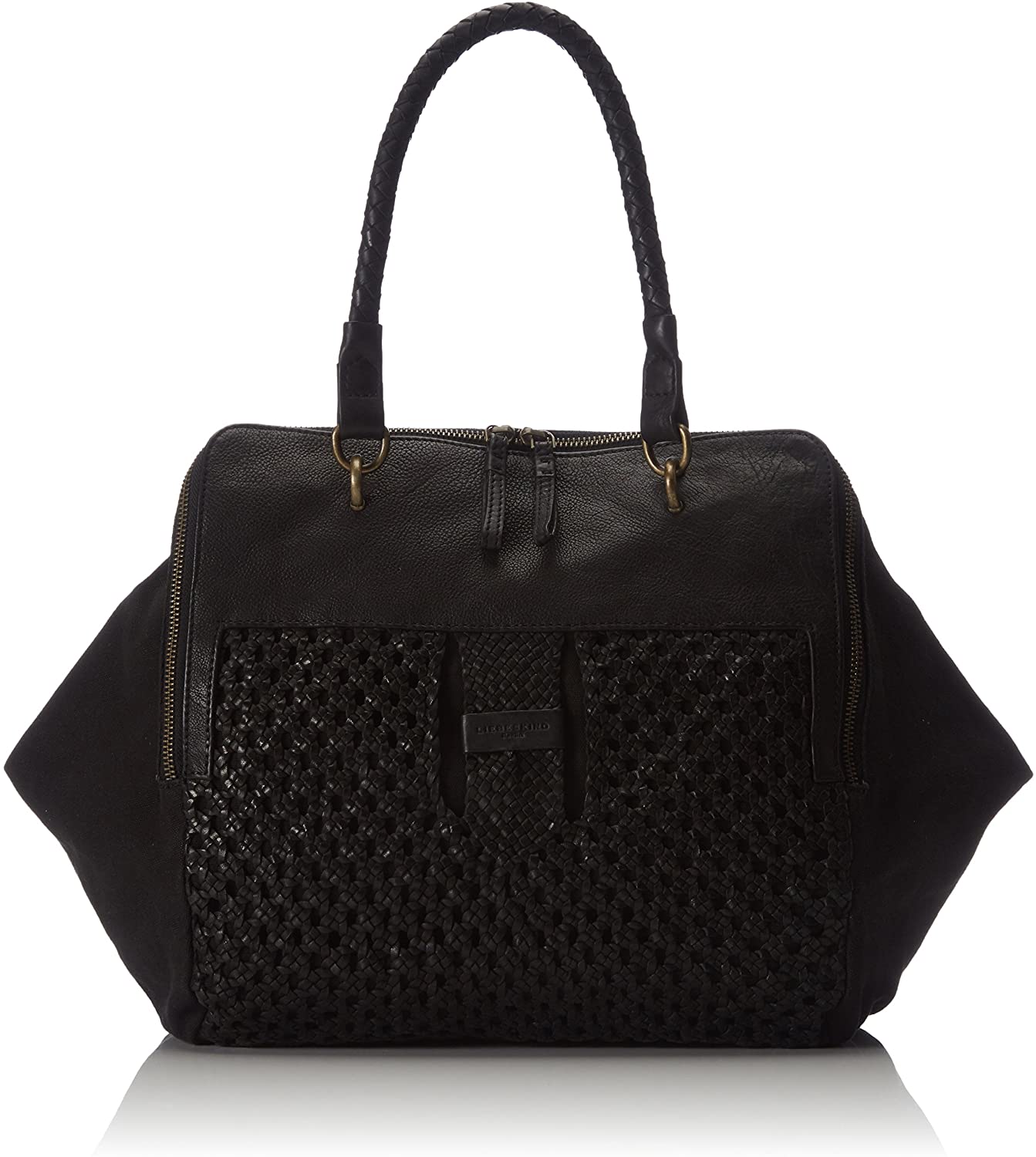 Price:$278.00 Liebeskind Berlin Kayla Woven, Black  Handbags   