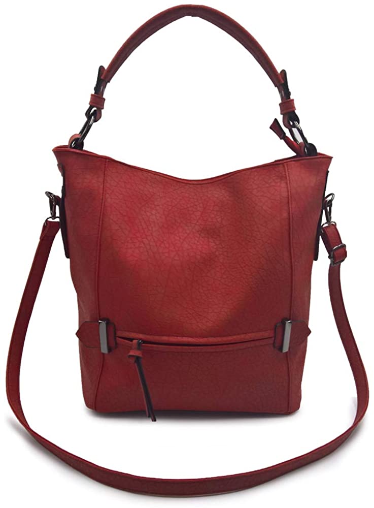 Price:$33.80    Womens Hobo Large Handbags Purse Handle Satchel Ladies Shoulder Bags (RED)  Clothing
