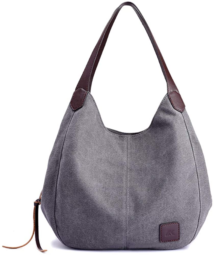 Price:$16.98    Shoulder Bag Casual Handbag Tote Bag Travel Bag Cotton Canvas bag Roomy purse Durable Lightweight women, Grey, SIZE(LWH) 11.025.1211.81in  Clothing