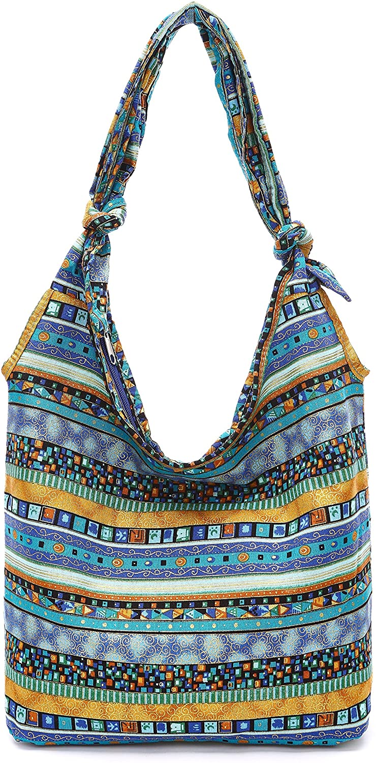 Price:$29.99    SOSUSHOE Womens Sling Crossbody Bag Hippie Hobo Shoulder Bag Large Casual Cotton Handbag  Clothing
