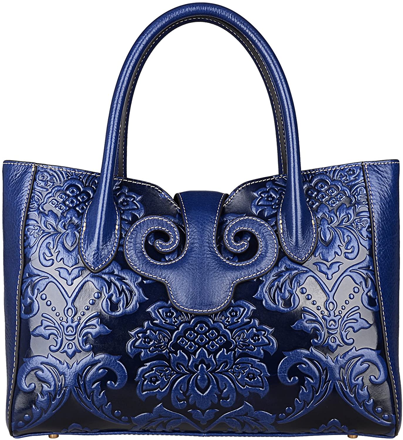 Price:$185.00 PIJUSHI Floral Handbags For Women Designer Handbag Top Handle Shoulder Bags For Ladies(91776-dark Blue)  Handbags   