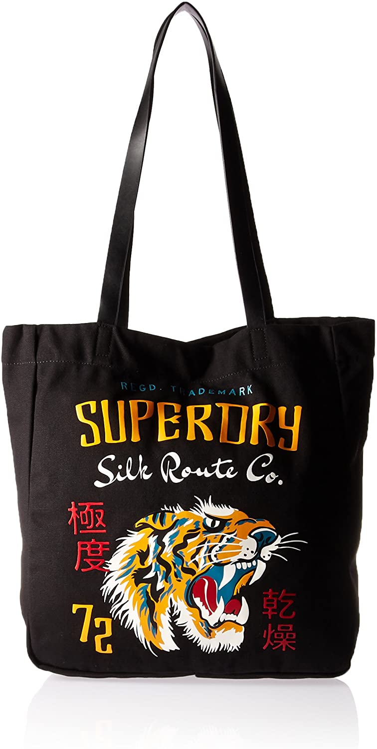 Price:$26.21    Superdry Women's Kinlie Shopper, black silk tiger, One Size  Clothing