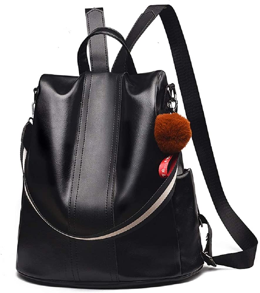 Price:$22.99    Women Backpack Purse Leather Anti-theft Casual Travel Shoulder Bag for Ladies (black2)  Clothing