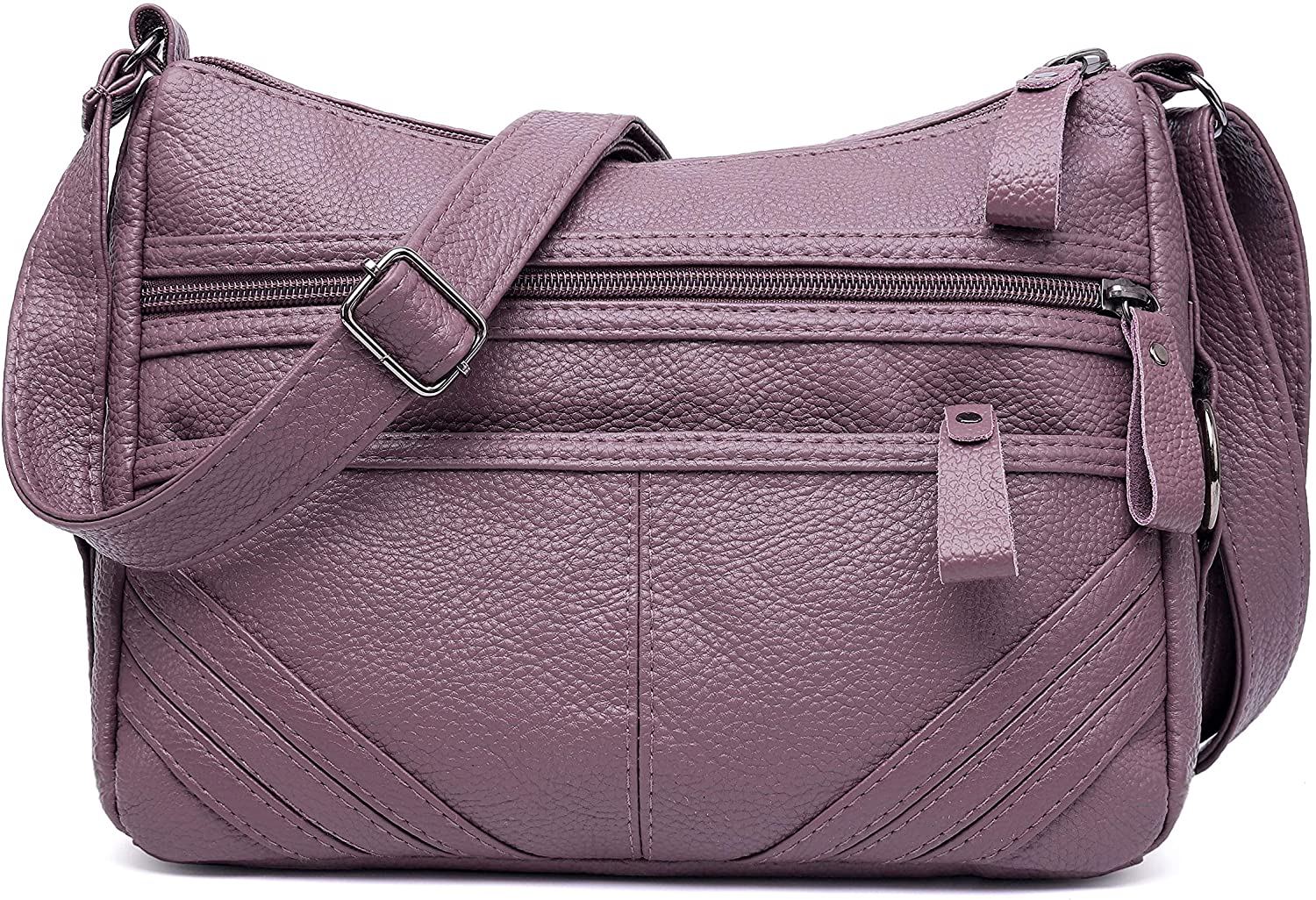 Price:$16.90 Women Crossbody Bag Pocketbooks Soft PU Leather Handbags Multi Pocket Lightweight Shoulder Purse  Handbags   