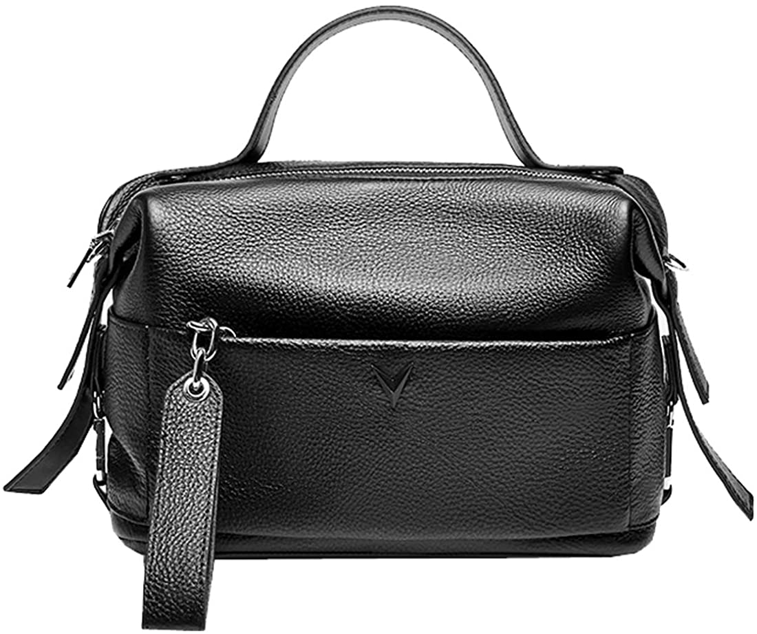 Price:$54.90    On Clearance Sale Heshe Womens Leather Handbags Vintage Shoulder Bag Tote Top Handle Bag Designer Ladies Purses Crossbody Handbag (Black)  Clothing