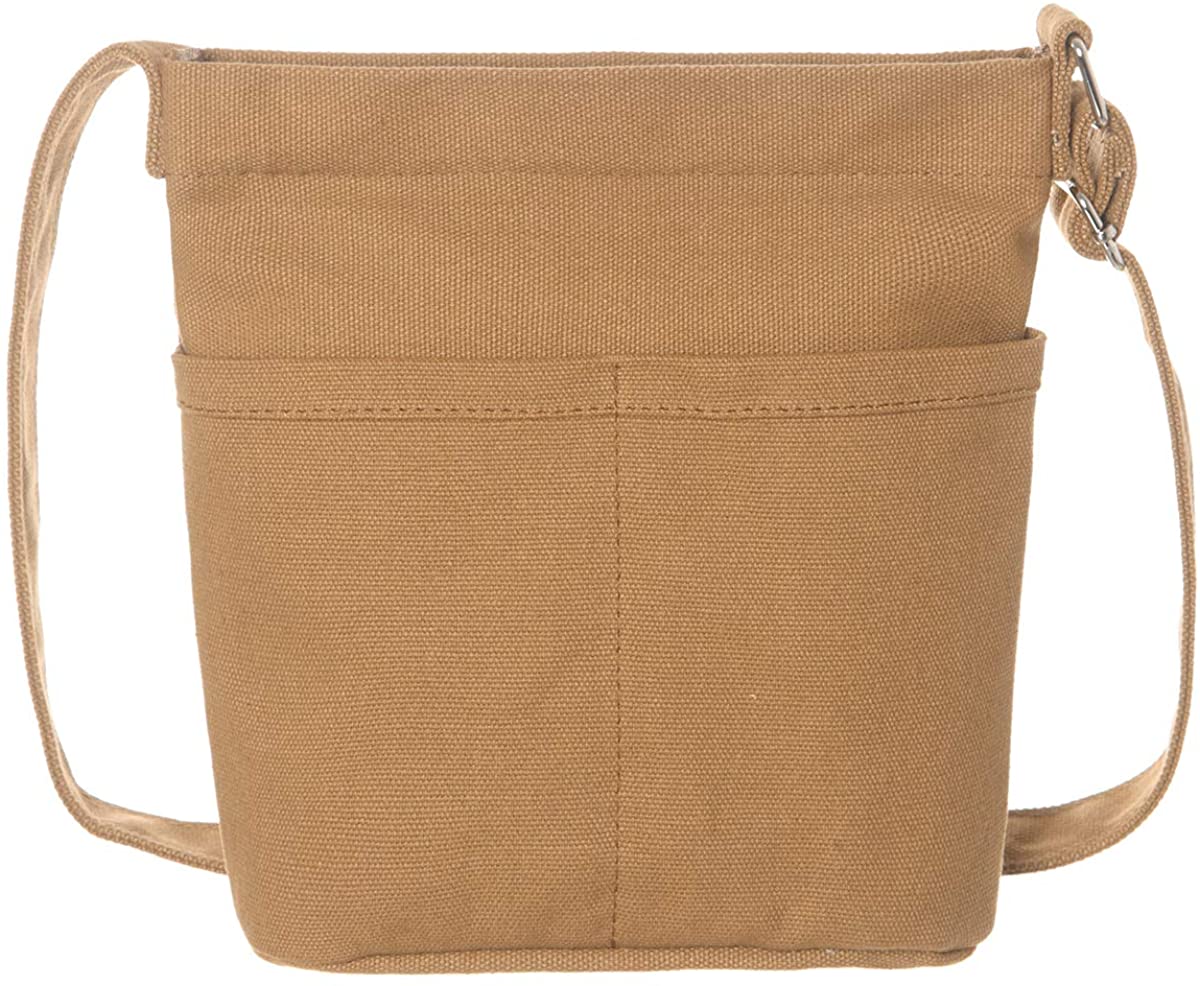 Price:$11.99 AOCINA Canvas Women Crossbody Purse Fabric Small Crossbody Shoulder Bags for Errand(Brown)  Handbags   