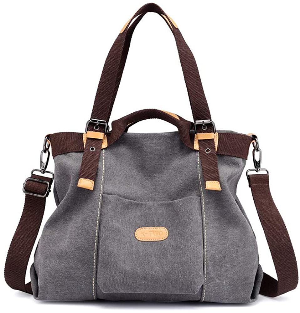 Price:$21.99    Women Canvas Hobo Bags, Vintage Canvas Purse Handbag Shoulder Crossbody Bags, Gray, 1  Clothing