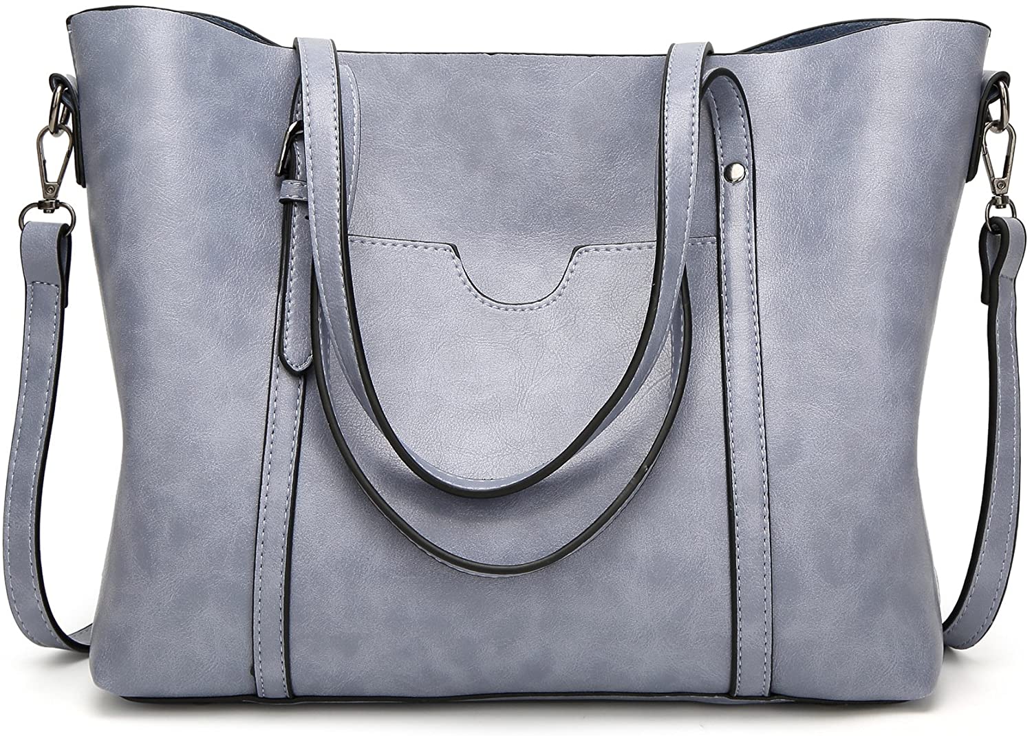 Price:$24.99    TENDS Handbags for Women Tote Bags Fashion Ladies PU Leather Top Handle Shoulder Purse, Light Blue, One Size  Clothing