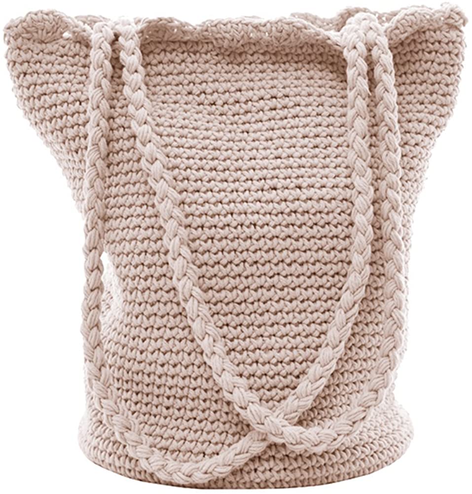 Price:$26.99    Ichic Boutique Bucket Bags Womens Handbags Winter Crochet Bags Shoulder Purse Shopper,Beige  Clothing