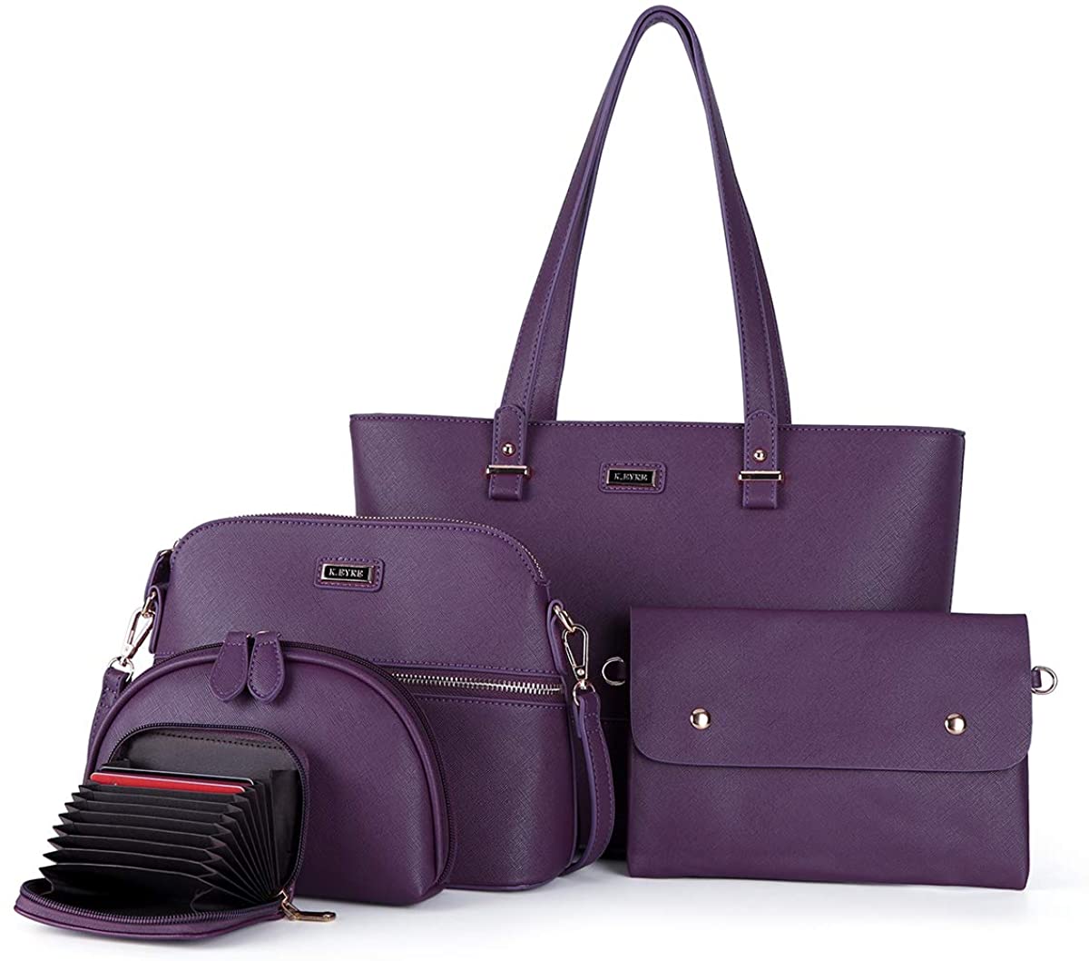 Price:$0.00    Tote Handbag for Women Vegan Leather Shoulder Bag Hobo bag Satchel Purse for Girls School Work & Shopping (L-2061#K122#52PURPLE)  Clothing