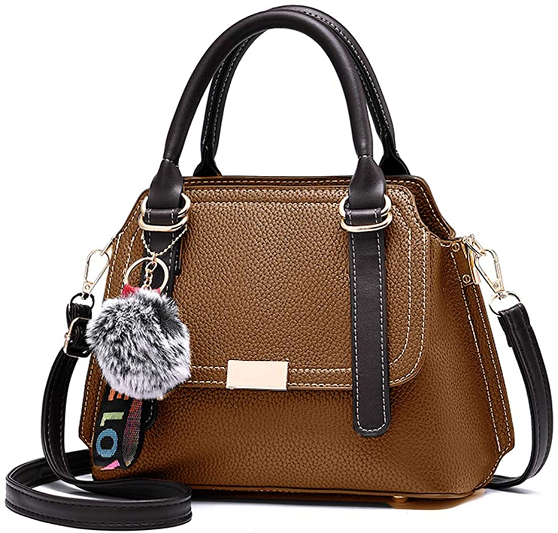 Price:$29.99 Nevenka Women Handbags Messenger Crossbody Shoulder Bag PU Leather Pocketbooks (FP530-Brown)  Handbags   